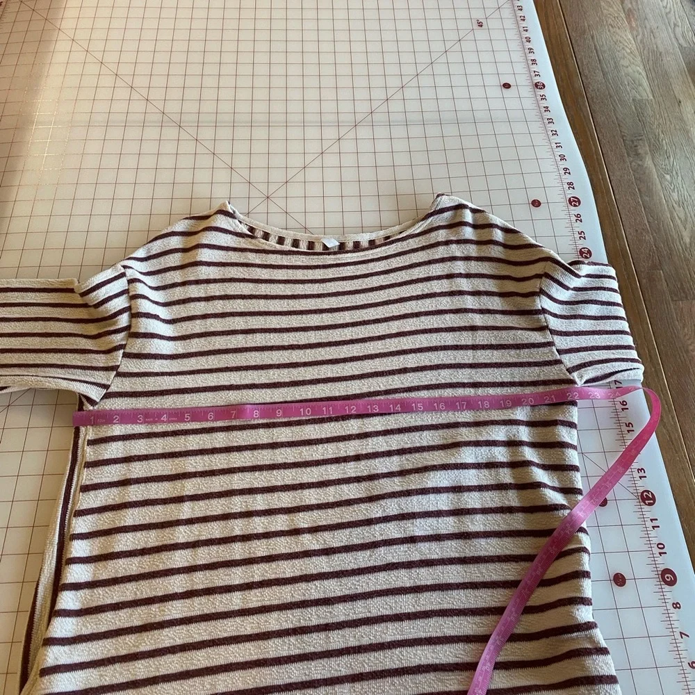Free People stripped sweater dress distressed red & cream size medium
